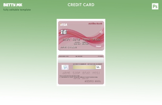 Модерен стил Шаблон за виза картичка на Австрија Адико банка